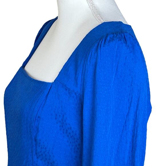 Copper Key Faux Wrap Dress Size Medium Blue Career Textured Classic Rayon  Mini - Picture 8 of 16